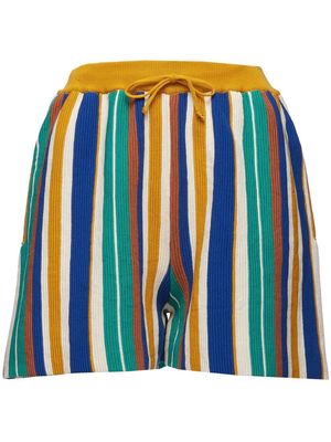La DoubleJ multicolour-stripe knitted shorts - Green