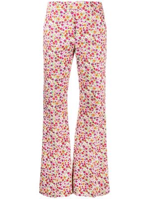 La DoubleJ Saturday floral-print flared trousers - Pink
