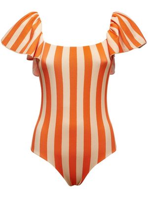 La DoubleJ Scarlett striped swimsuit - Orange
