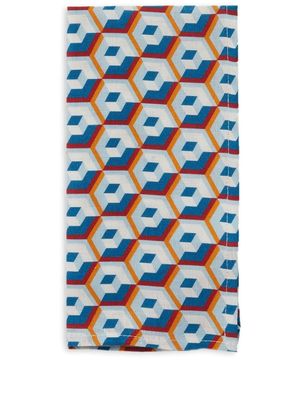La DoubleJ set of two abstract-print linen napkins - Blue