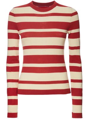 La DoubleJ striped cotton-blend jumper - Neutrals