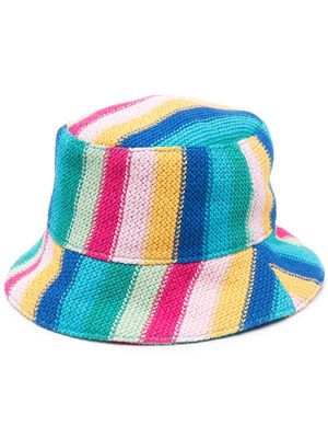 La DoubleJ striped cotton bucket hat - Blue