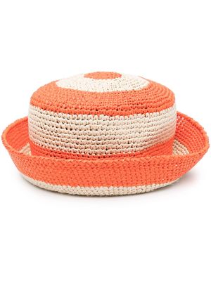 La DoubleJ striped woven bucket hat - Orange