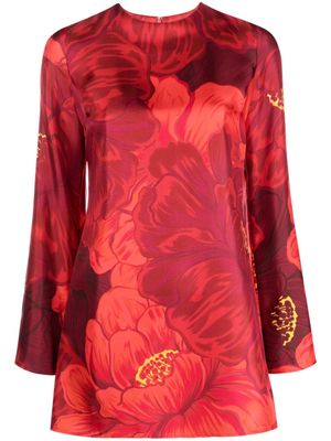 La DoubleJ Supreme Swing floral-print minidress - Red