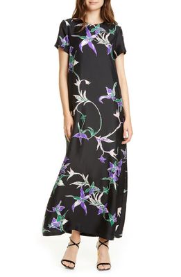 La DoubleJ Swing Print Silk Dress in Orchidee Nero
