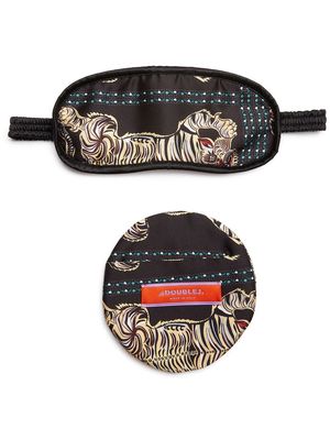 La DoubleJ tiger print eye-mask and case - Black