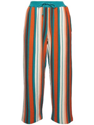 La DoubleJ vertical-stripe cropped trousers - Red