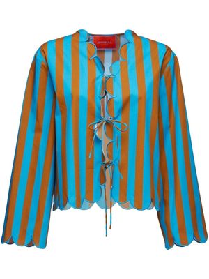 La DoubleJ vertical-stripe jacket - Blue