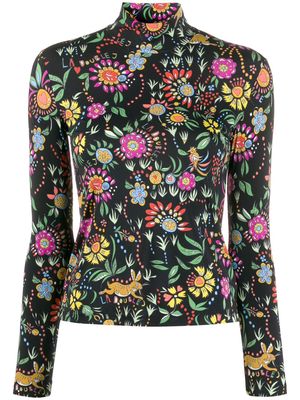 La DoubleJ x Mantero Babe printed turtleneck top - Black
