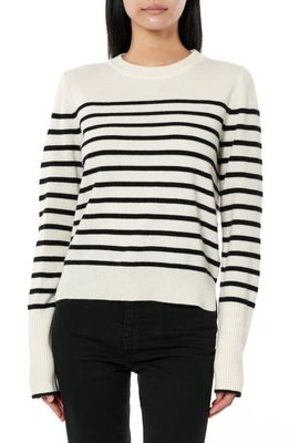La Ligne Lean Lines Stripe Cashmere Sweater in Cream /Black