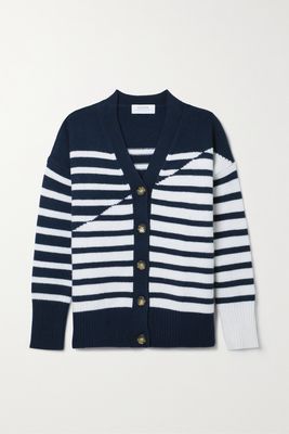 La Ligne - Marin Striped Wool And Cashmere-blend Cardigan - Blue