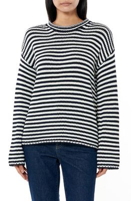 La Ligne Marina Fine Stripe Sweater in Navy/Cream