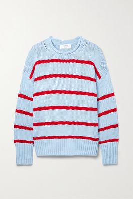 La Ligne - Marina Striped Cotton Sweater - Blue
