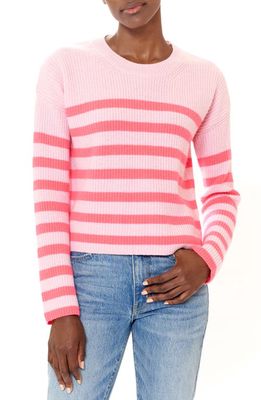 La Ligne Toujours Stripe Cashmere Sweater in Bubblegum/Neon Pink