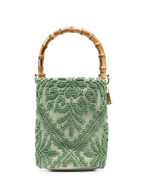 la milanesa Chia bamboo-handle bucket bag - Green