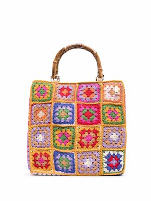 la milanesa crochet-design tote bag - Pink