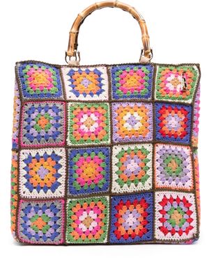 la milanesa Crochet patchwork tote bag - Pink