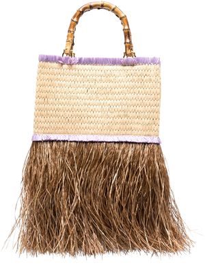 la milanesa dangle-detail straw tote bag - Neutrals