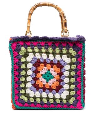 la milanesa medium Crochet tote bag - Purple