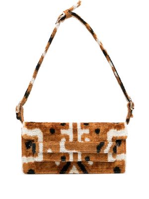 la milanesa Ramina graphic-print brushed bag - Brown