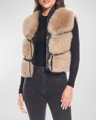 La Moda Fox Faux Fur Vest