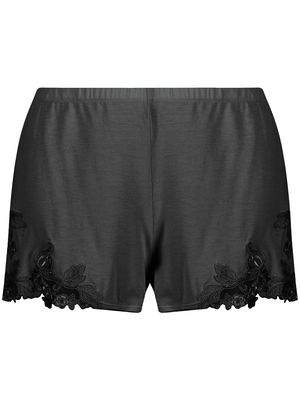La Perla floral-embroidered sleep shorts - Grey