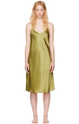 La Perla Green Silk Midi Dress