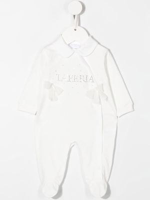 La Perla Kids logo-embellished babygrow set - White