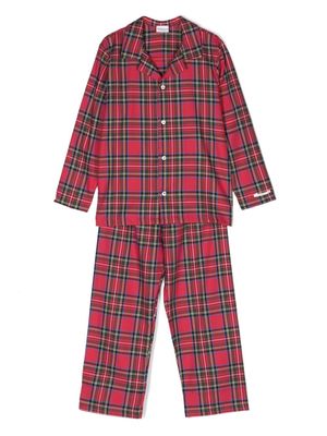 La Perla Kids tartan long-sleeve pyjamas - Red