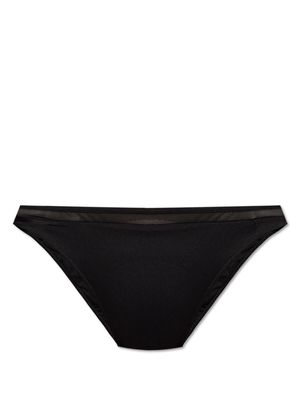 La Perla logo-plaque mesh-panel bikini bottom - Black