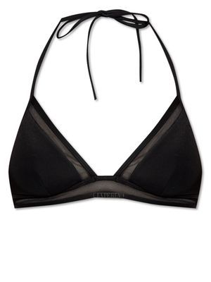 La Perla logo-plaque panelled bikini top - Black