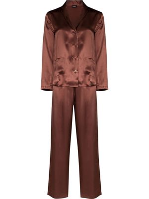 LA PERLA long-sleeve pajama set - Brown