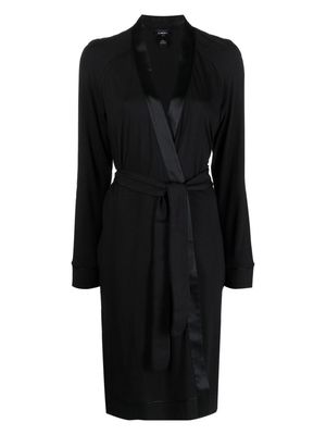 La Perla satin-finish detail short robe - Black