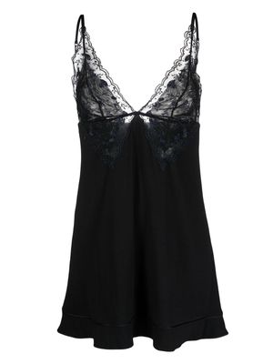 La Perla semi-sheer mesh nightdress - Black