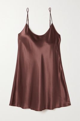 La Perla - Silk-satin Nightdress - Brown