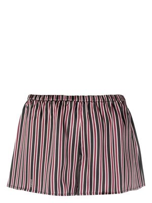 La Perla stripe-print silk pajama shorts - Black