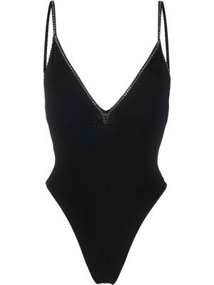 La Reveche plunge-neck swimsuit - Black