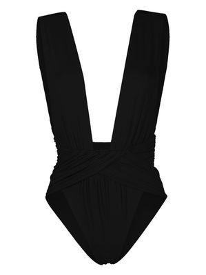 La Reveche V-neck open-back swimsuit - Black
