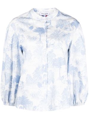 La Seine & Moi floral-print puff-sleeve blouse - White