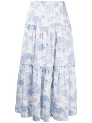 La Seine & Moi high-waisted tiered skirt - Blue