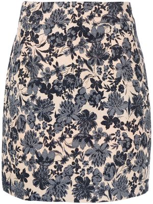 La Seine & Moi Joana floral-jacquard mini skirt - Blue