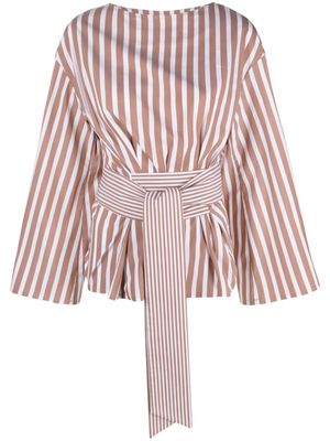 La Seine & Moi Marion striped kimono shirt - Brown