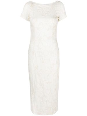 La Seine & Moi Yui floral-embroidered midi dress - White