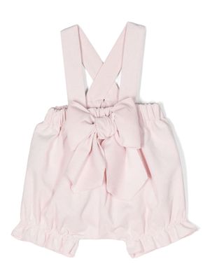 La Stupenderia bow-detail elasticated-waistband overalls - Pink