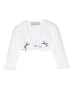 La Stupenderia bow-detail knitted cardigan - Neutrals