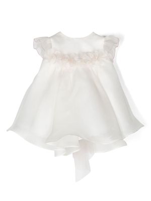 La Stupenderia bow-detail silk dress - White