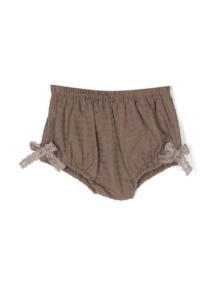 La Stupenderia bow-detailing cotton bloomers - Brown