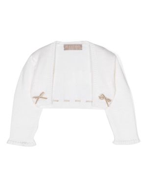 La Stupenderia bow-detailing knitted cardigan - White