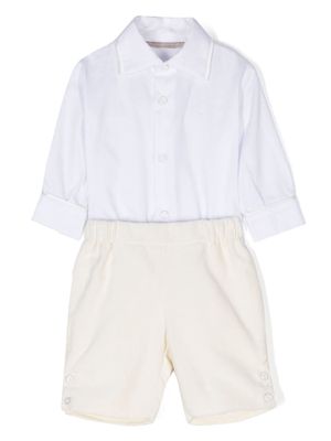La Stupenderia button-up cotton trouser set - Neutrals