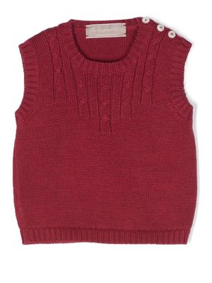 La Stupenderia cable-knit cotton-cashmere blend vest - Red